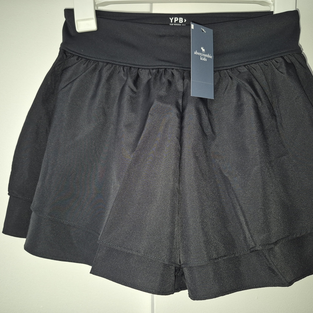 Abercrombie Kids Black Skorts with Ruffled Hem